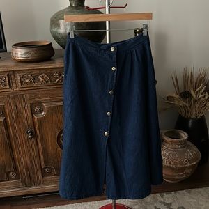 VINTAGE American Legends Button Front Denim Circle Skirt Crafted with Pride USA